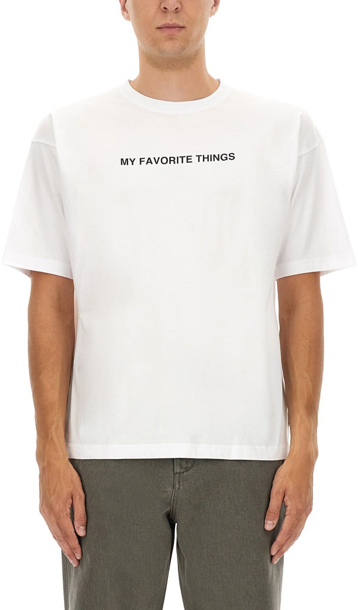 Aspesi T-SHIRT WITH "MY FAVORITE THINGS" PRINT Wit