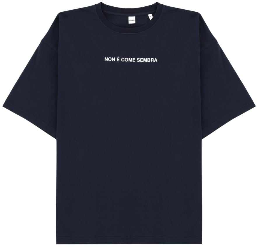 Aspesi "IT'S NOT WHAT IT SEEMS" T-SHIRT Blauw