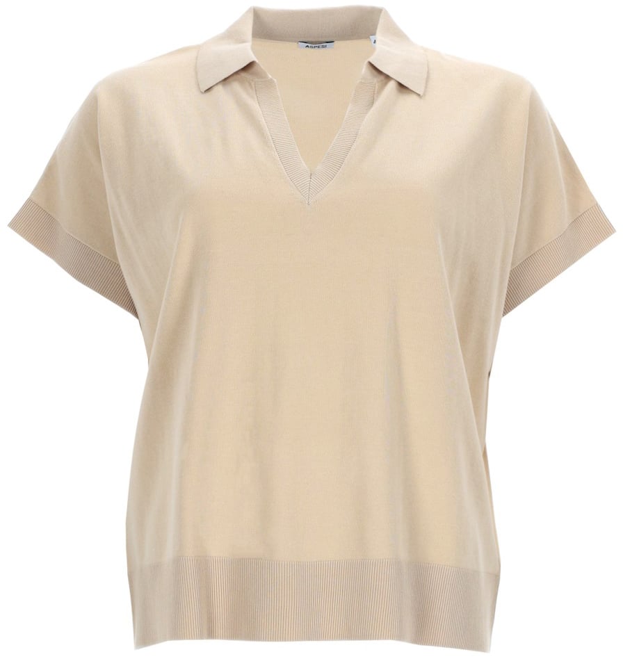 Aspesi SHIRT WITH POLO COLLAR Beige