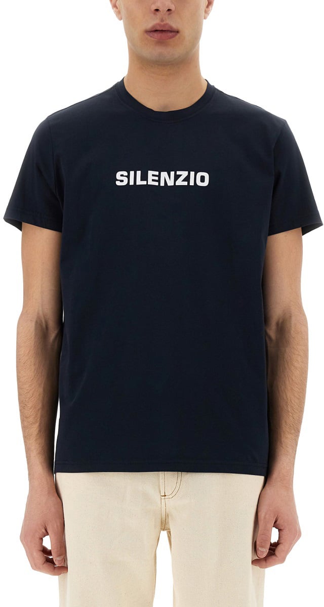 Aspesi T-SHIRT "SILENZIO" Blauw