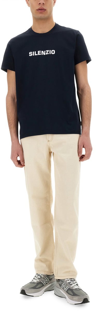 Aspesi T-SHIRT "SILENZIO" Blauw