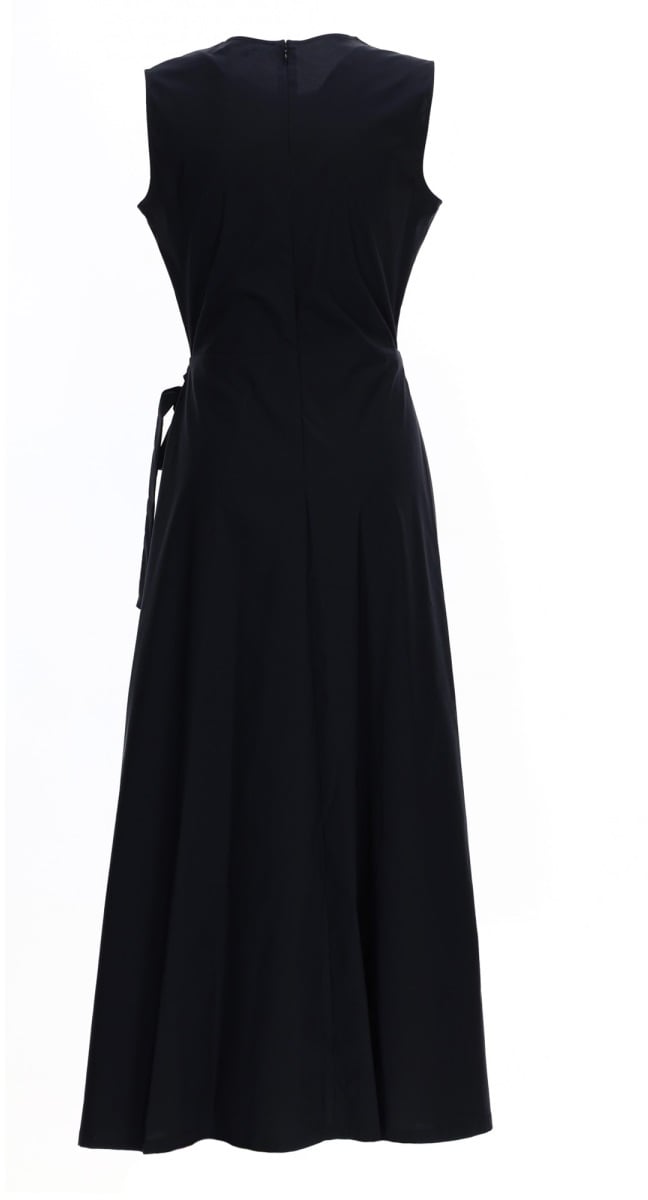 Aspesi MIDI DRESS WITH DRAPE Blauw