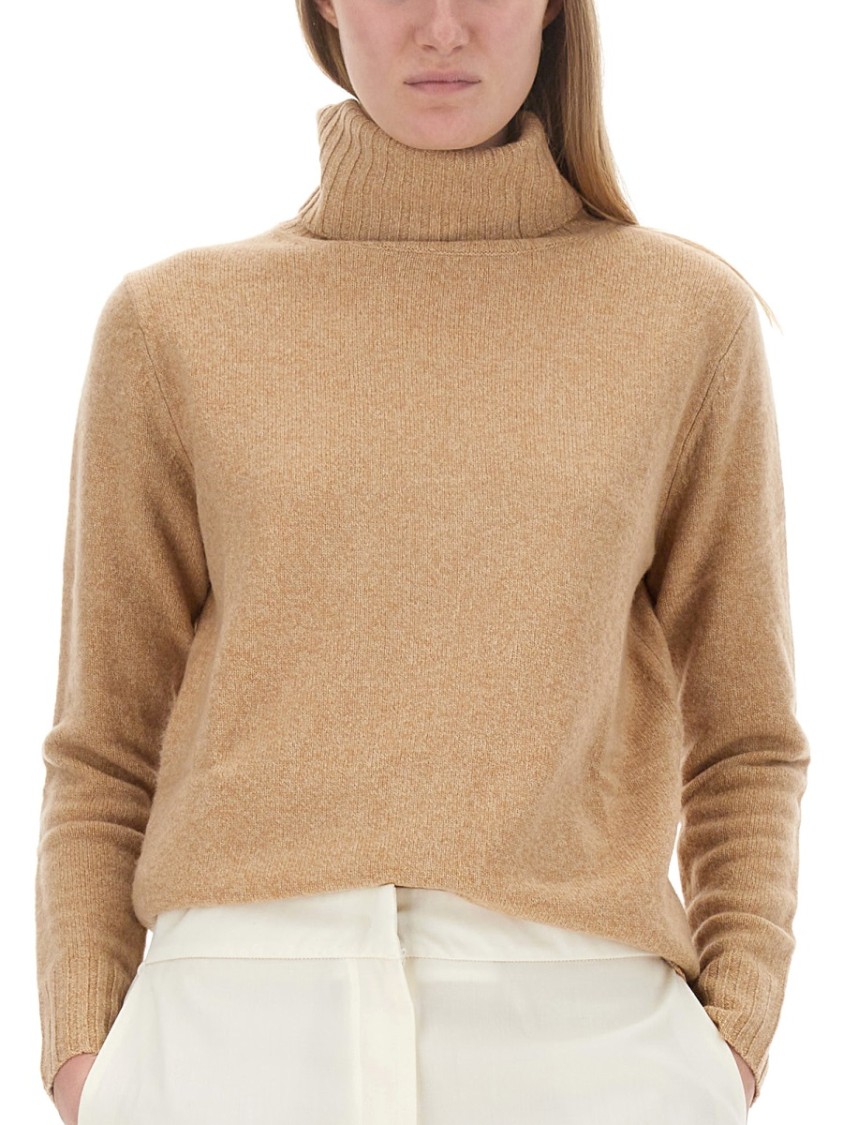 Aspesi High Neck Wool Jersey Bruin
