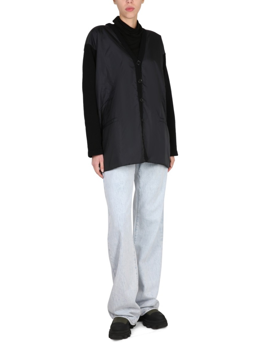Aspesi V-Neck Cardigan With Button Closure Zwart