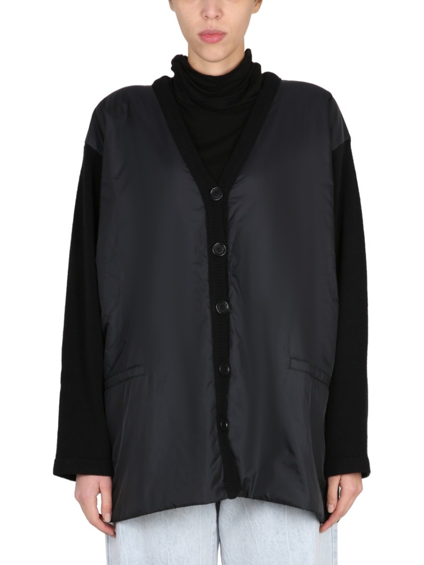 Aspesi V-Neck Cardigan With Button Closure Zwart