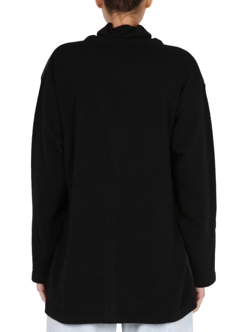 Aspesi V-Neck Cardigan With Button Closure Zwart