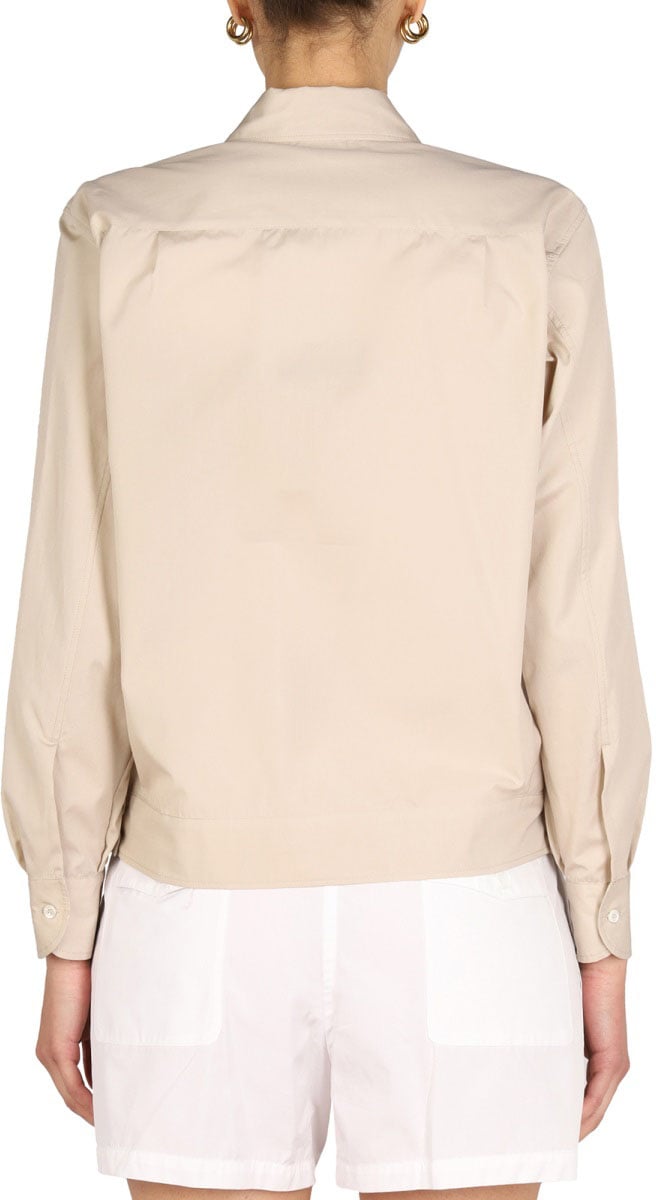 Aspesi Pointed Collar Cotton Shirt Neutraal