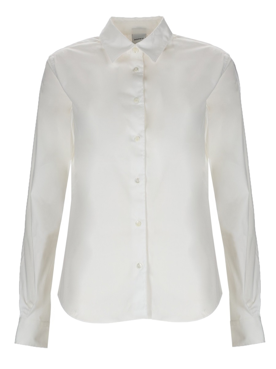 Aspesi Slim-Fit Classic Pointed Collar Cotton Shirt Wit