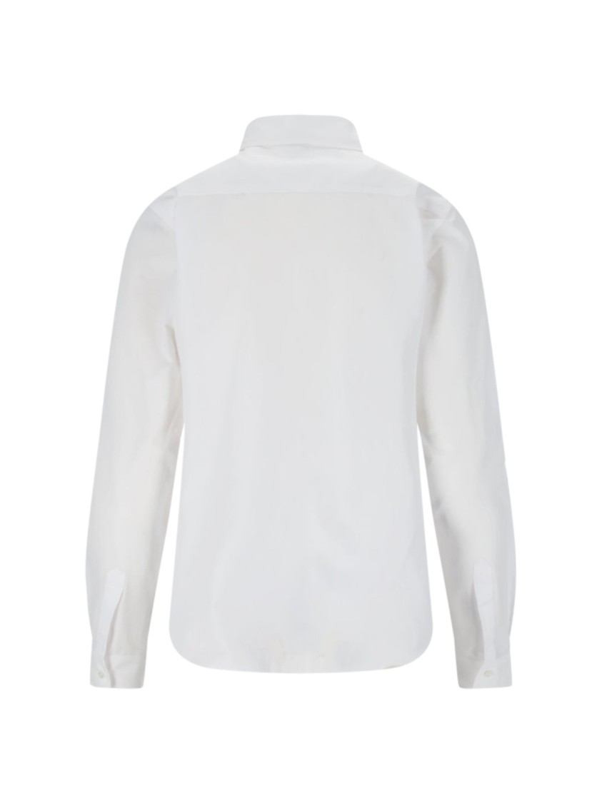 Aspesi Structured White Shirt With Button-Down Front Wit