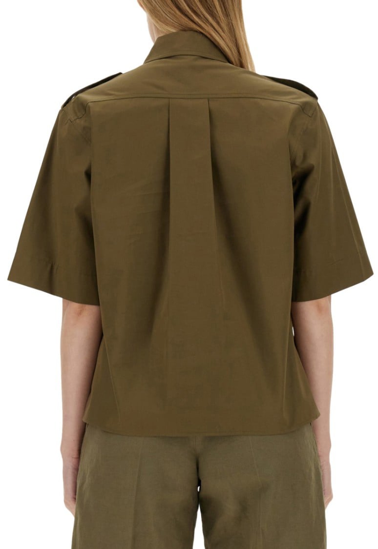 Aspesi Short-Sleeved Cotton Shirt Groen