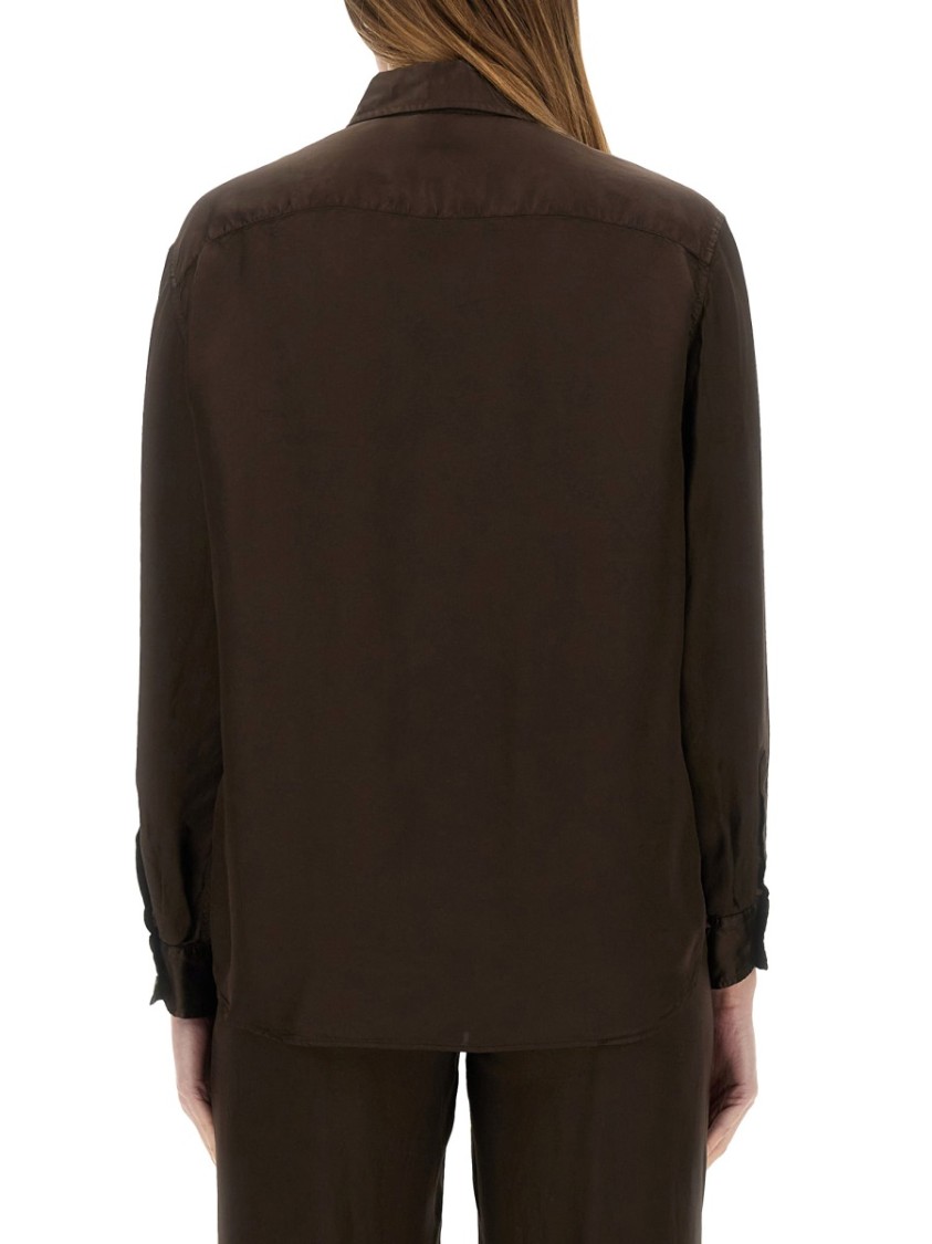 Aspesi Brown Relaxed-Fit Shirt With Classic Collar Bruin