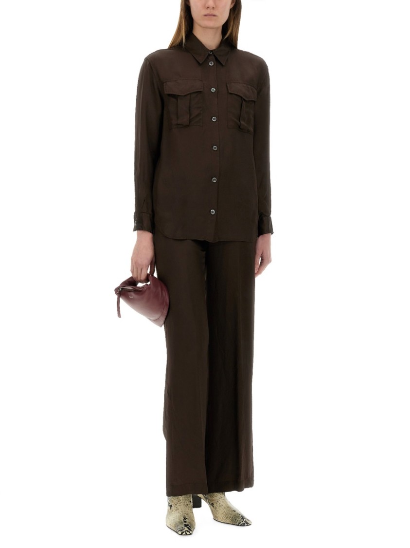 Aspesi Brown Relaxed-Fit Shirt With Classic Collar Bruin