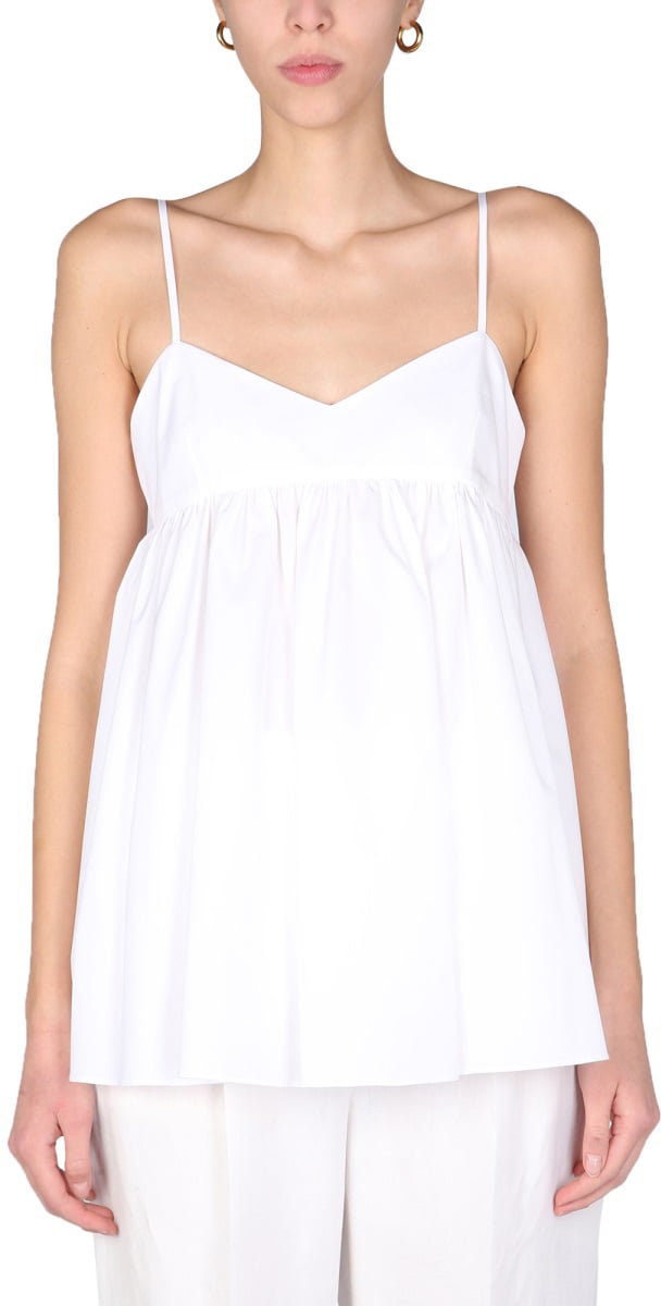 Aspesi Gathered Flared Top Wit