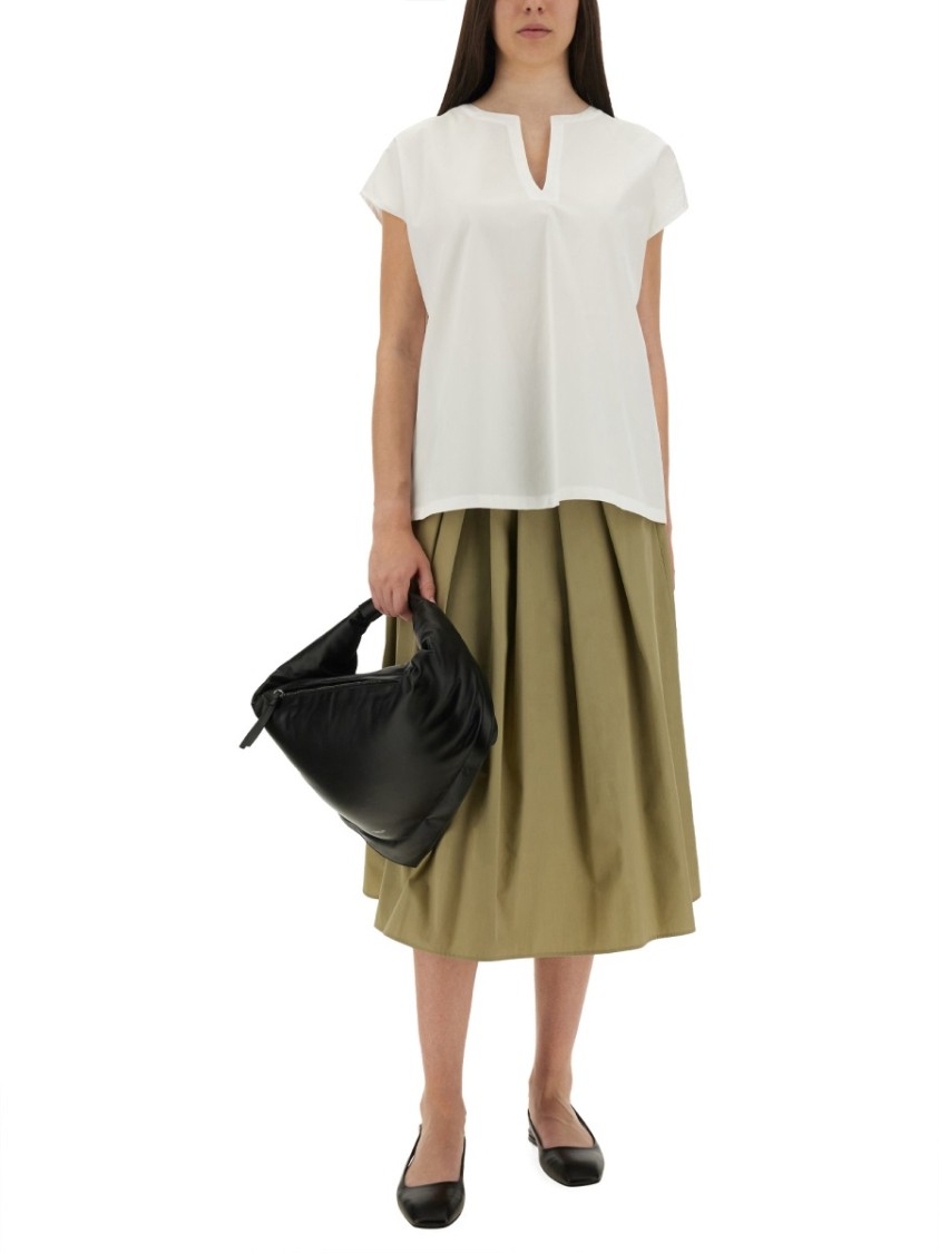 Aspesi Relaxed Oversized White Cotton Top Wit