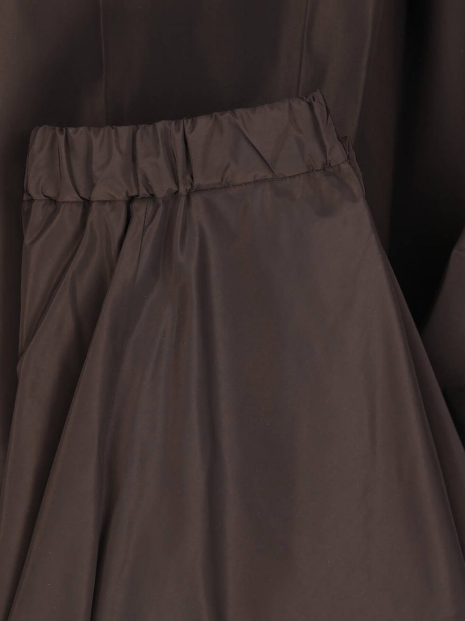 Aspesi Brown Fabric Elasticated Midi Skirt Bruin