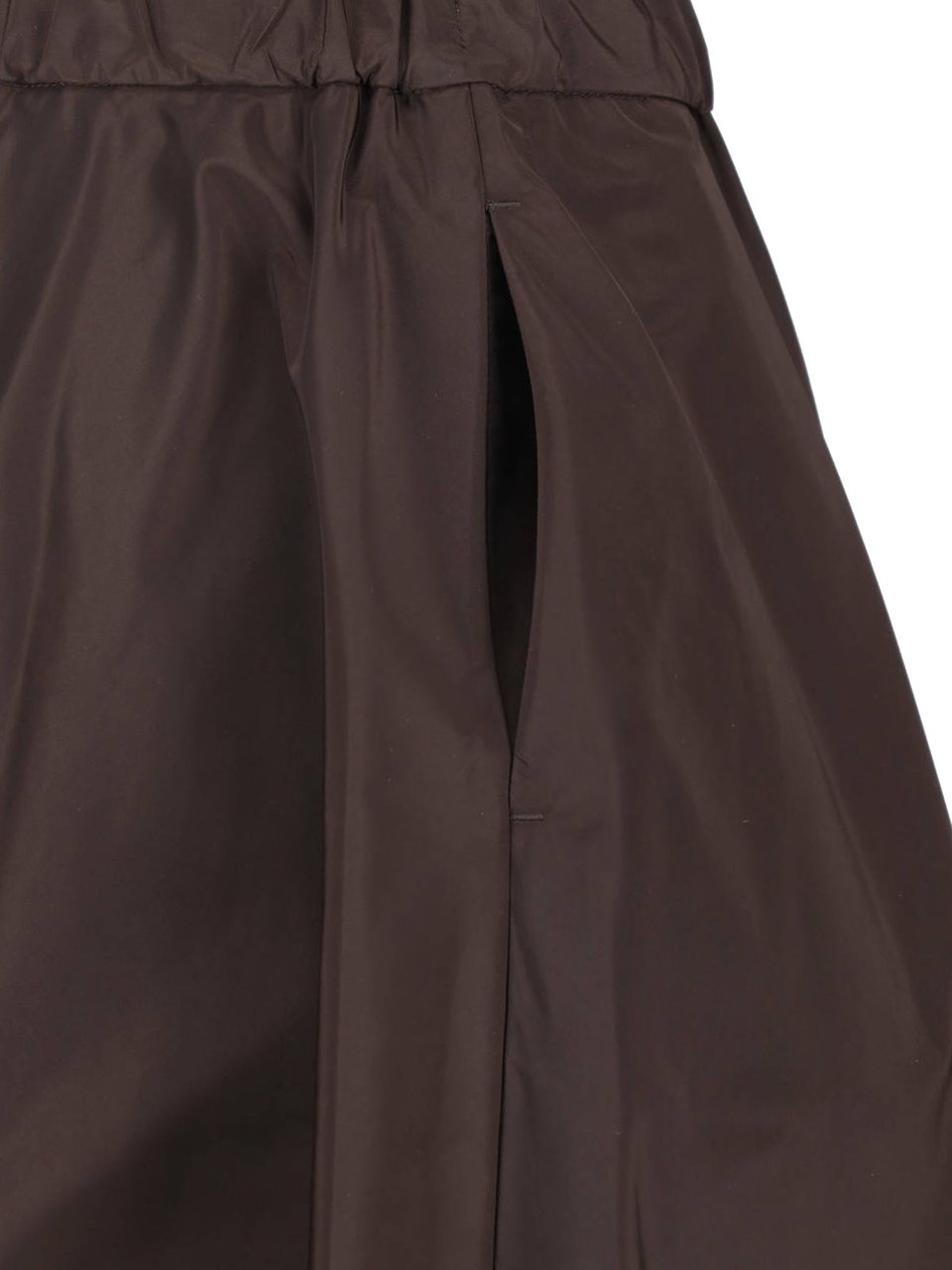 Aspesi Brown Fabric Elasticated Midi Skirt Bruin