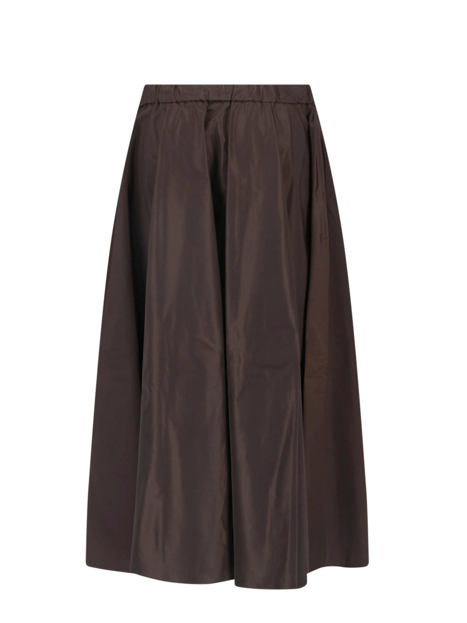 Aspesi Brown Fabric Elasticated Midi Skirt Bruin