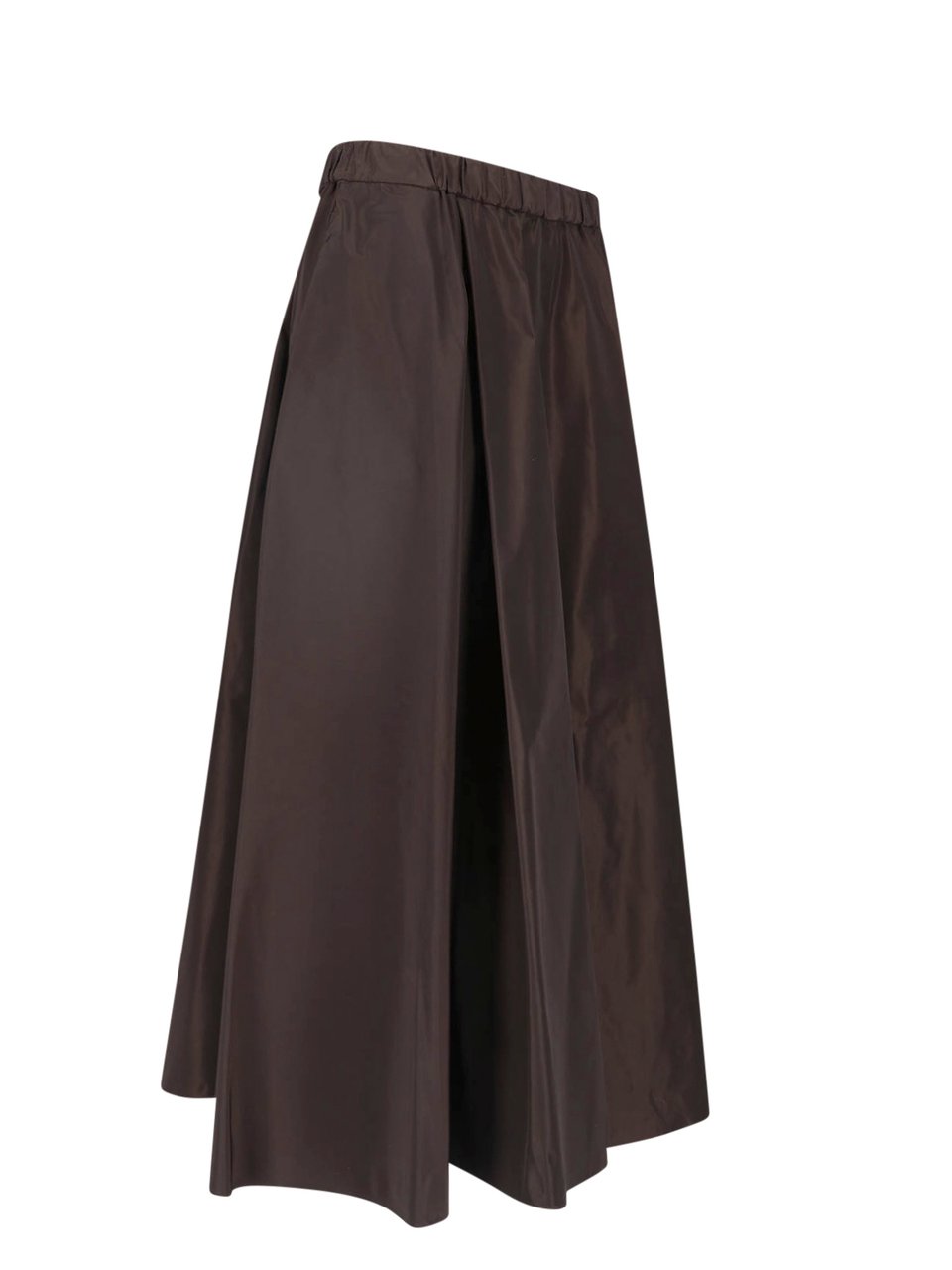 Aspesi Brown Fabric Elasticated Midi Skirt Bruin