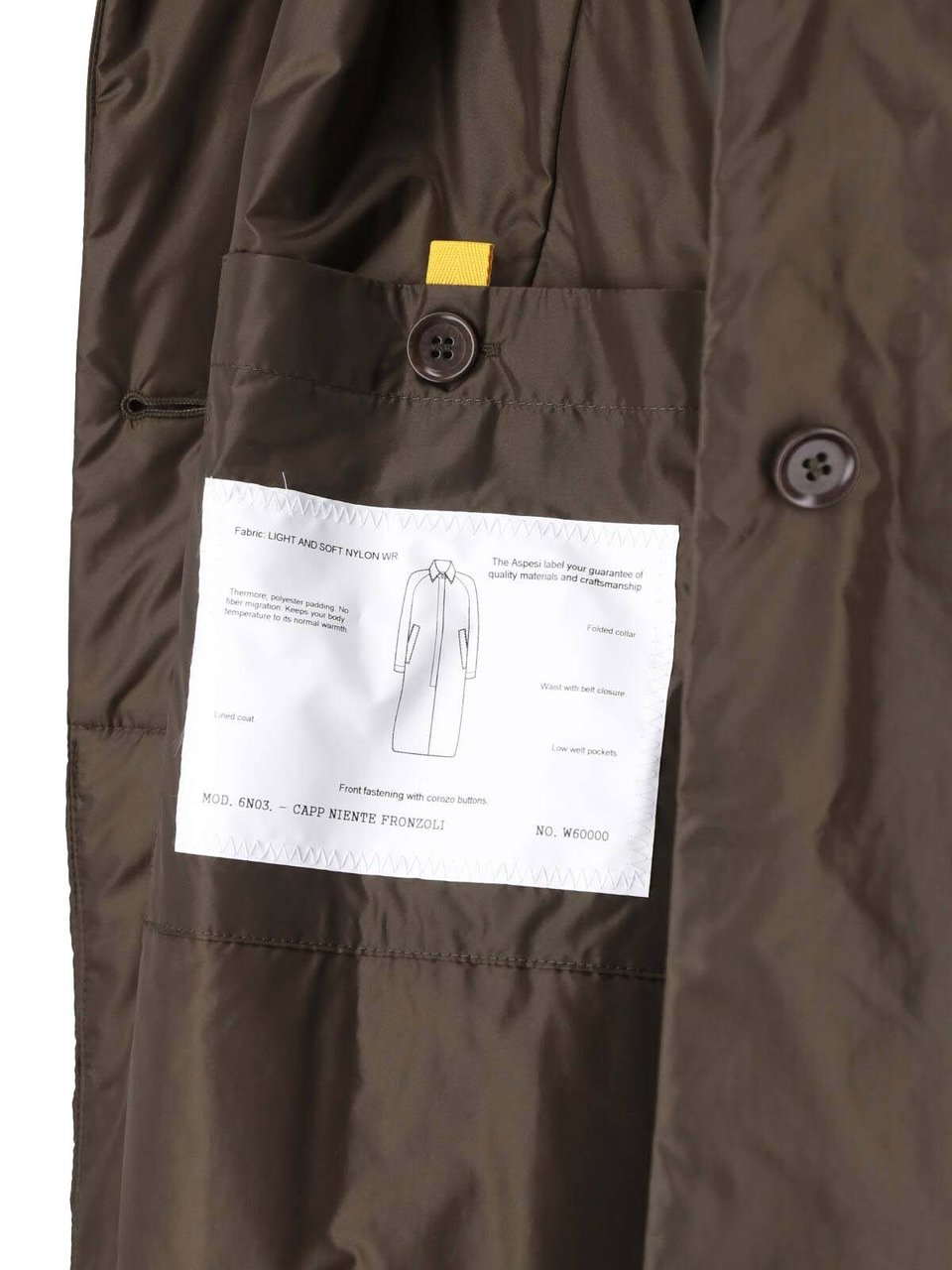 Aspesi Dark Green Nylon Waterproof Trench Coat Groen