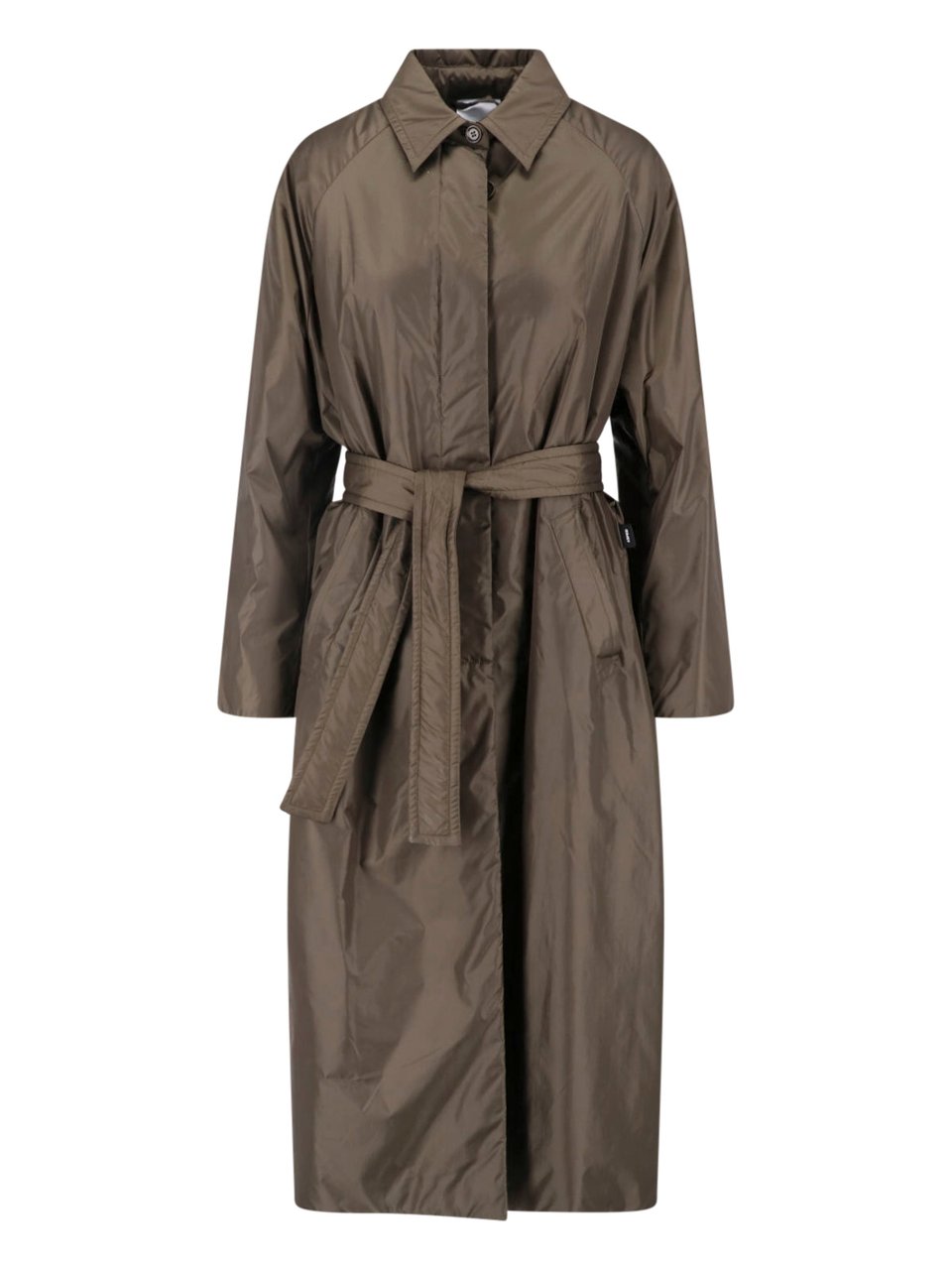 Aspesi Dark Green Nylon Waterproof Trench Coat Groen