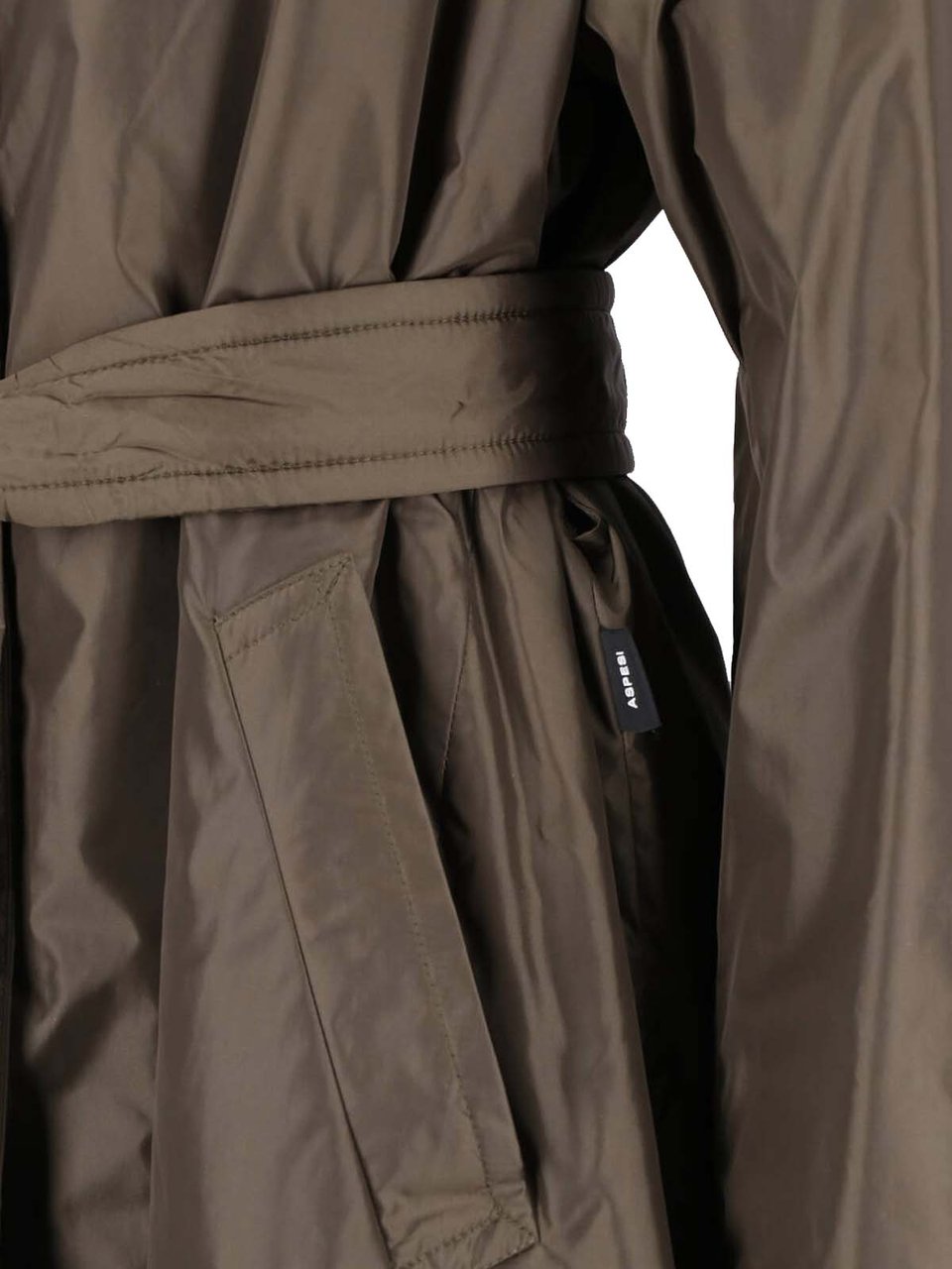 Aspesi Dark Green Nylon Waterproof Trench Coat Groen
