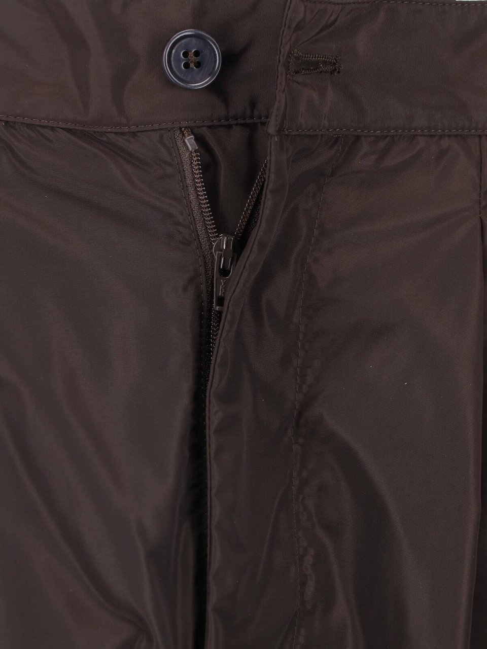 Aspesi Brown Technical Fabric Elastic Waist Midi Skirt Bruin