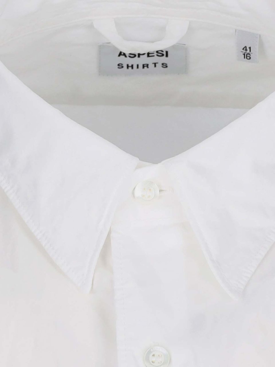 Aspesi Tailored White Shirt with Button-Down Front Wit
