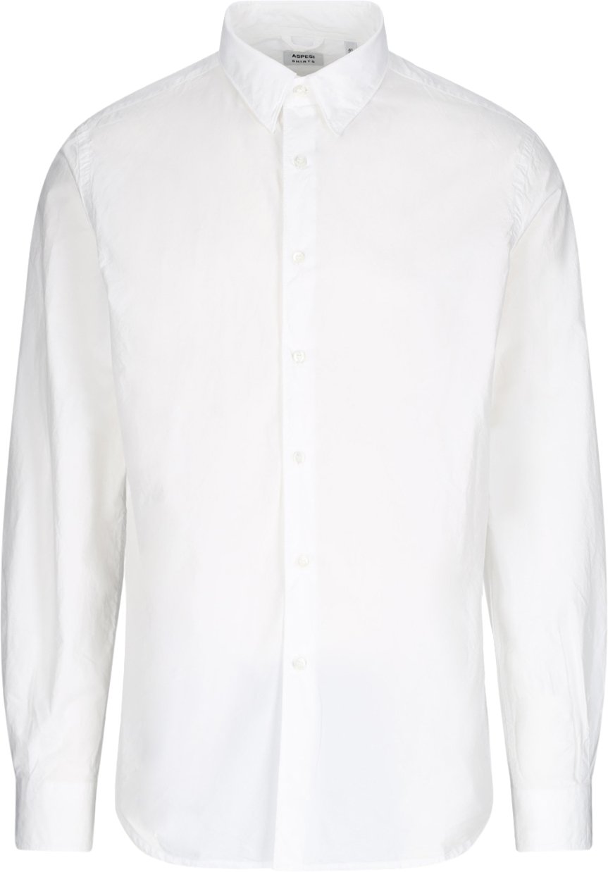 Aspesi Tailored White Shirt with Button-Down Front Wit