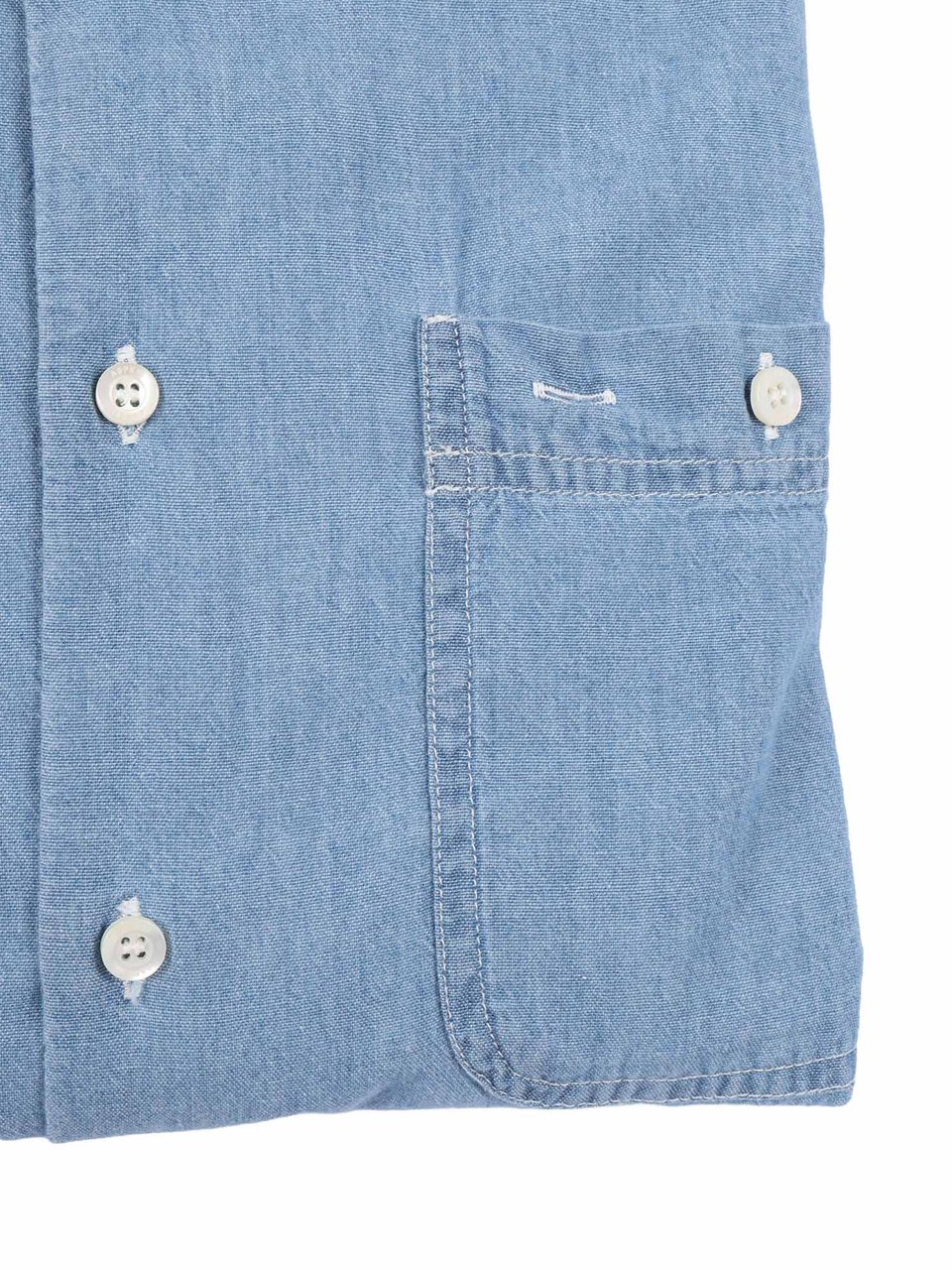 Aspesi Light Blue Denim Casual Shirt Blauw