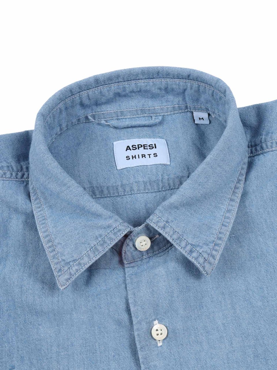 Aspesi Light Blue Denim Casual Shirt Blauw