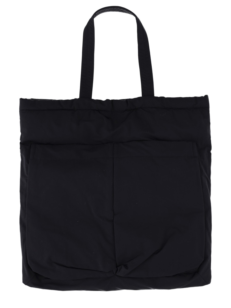 Aspesi Rectangular Canvas Shopper Tote Bag Zwart