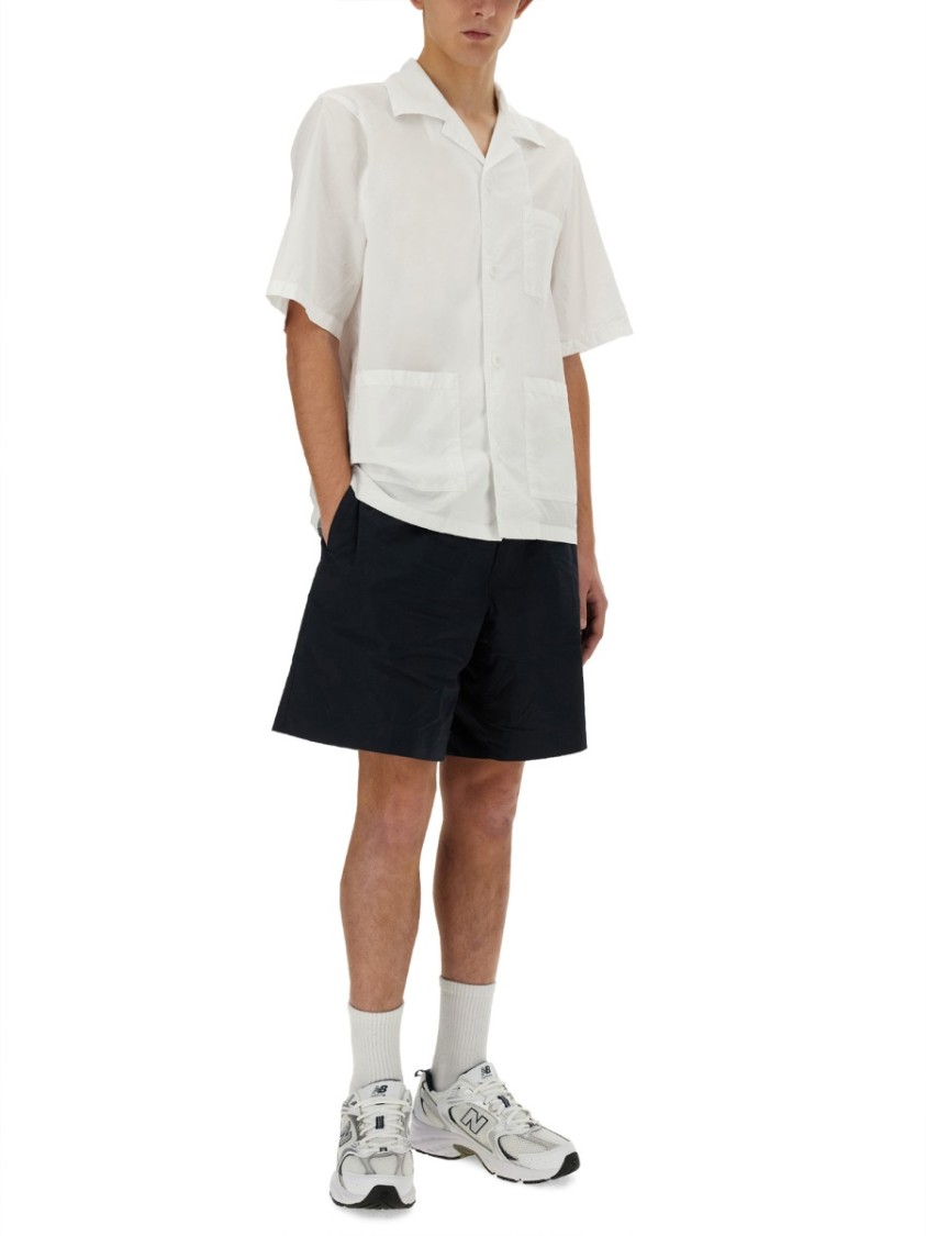 Aspesi Button-Down Oversized Cotton Shirt Wit