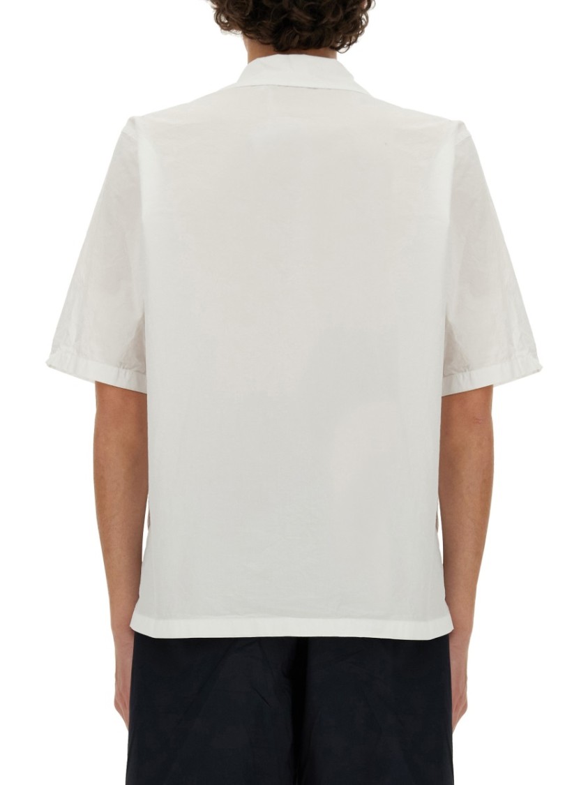Aspesi Button-Down Oversized Cotton Shirt Wit