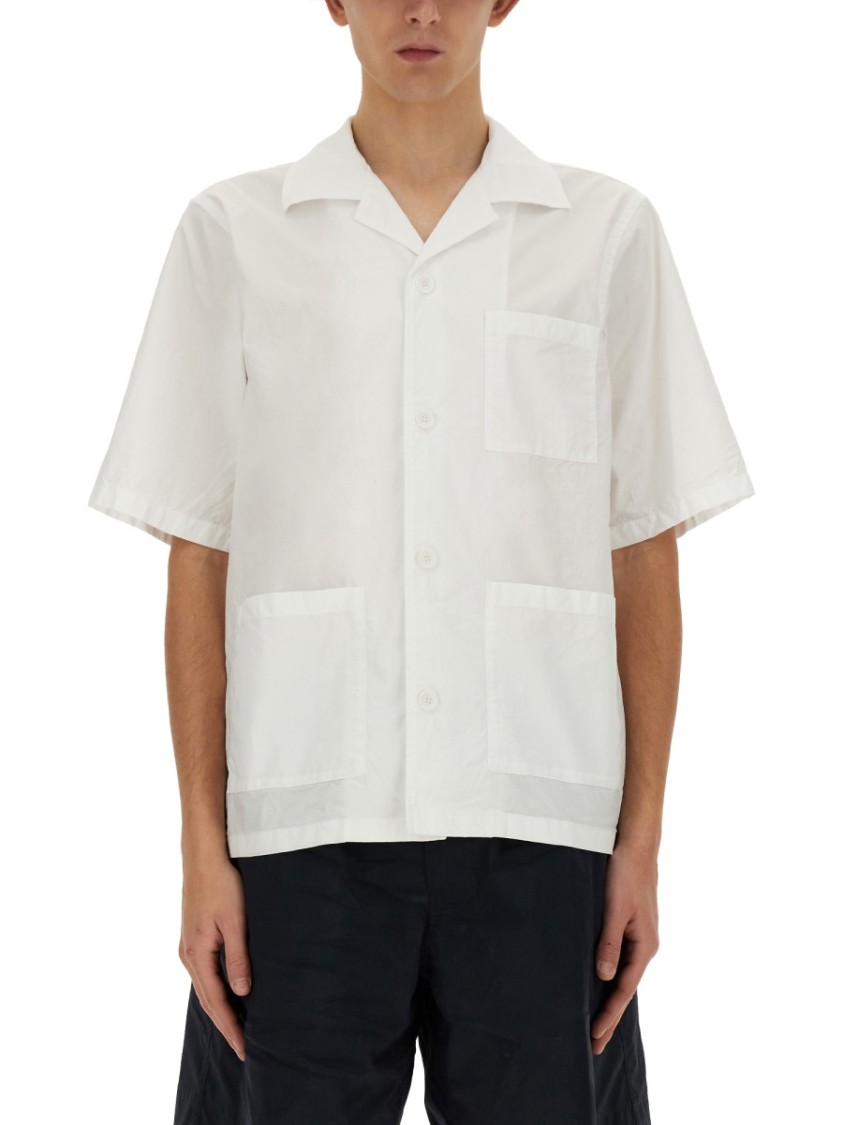 Aspesi Button-Down Oversized Cotton Shirt Wit