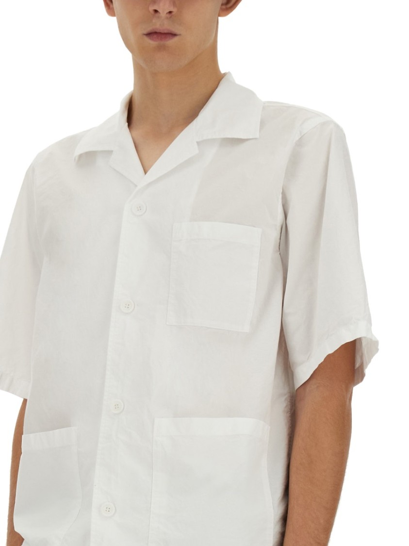 Aspesi Button-Down Oversized Cotton Shirt Wit
