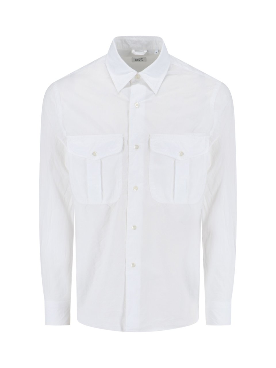 Aspesi White Button-Down Shirt with Structured Collar Wit