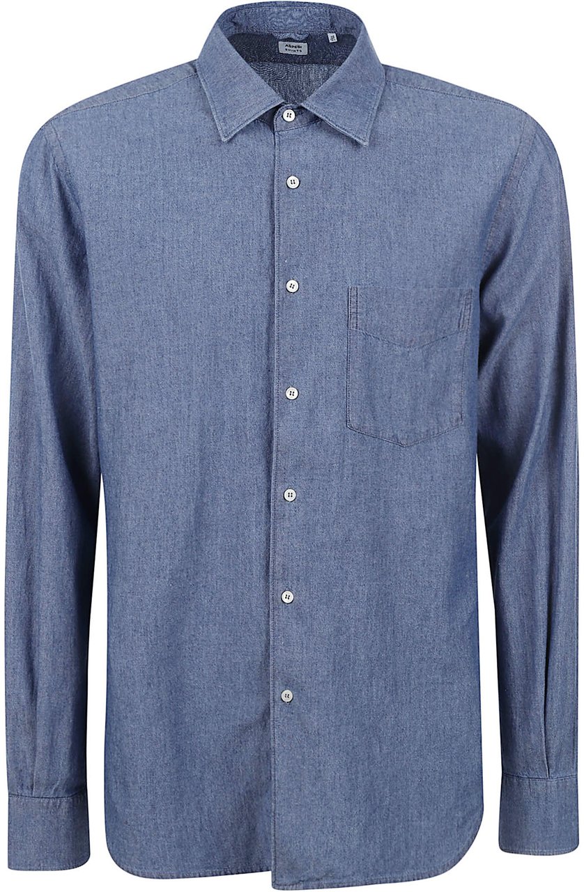 Aspesi Shirts Denim Medio Blauw