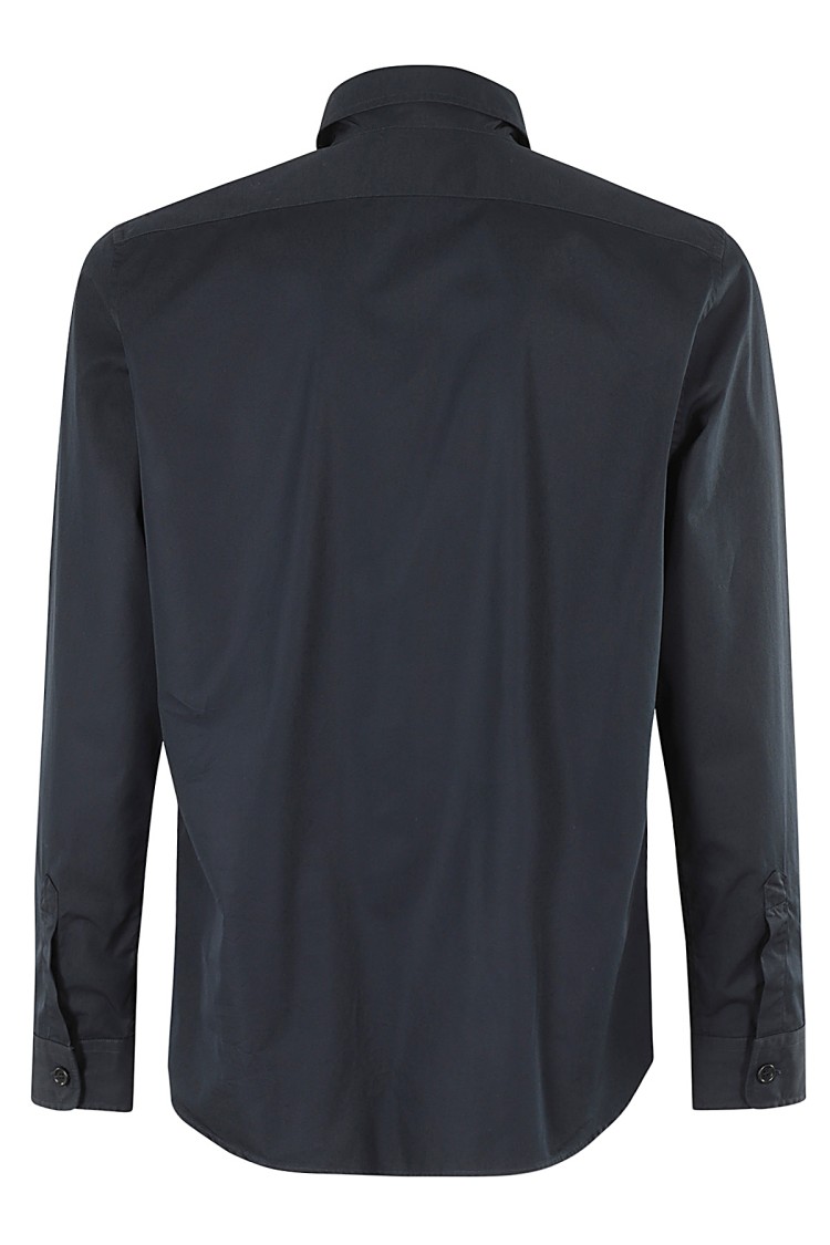 Aspesi Boxy-Fit Cotton Shirt With Classic Collar Blauw