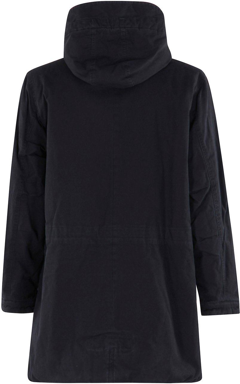 Aspesi Fuller Parka Jacket With High Collar Zwart