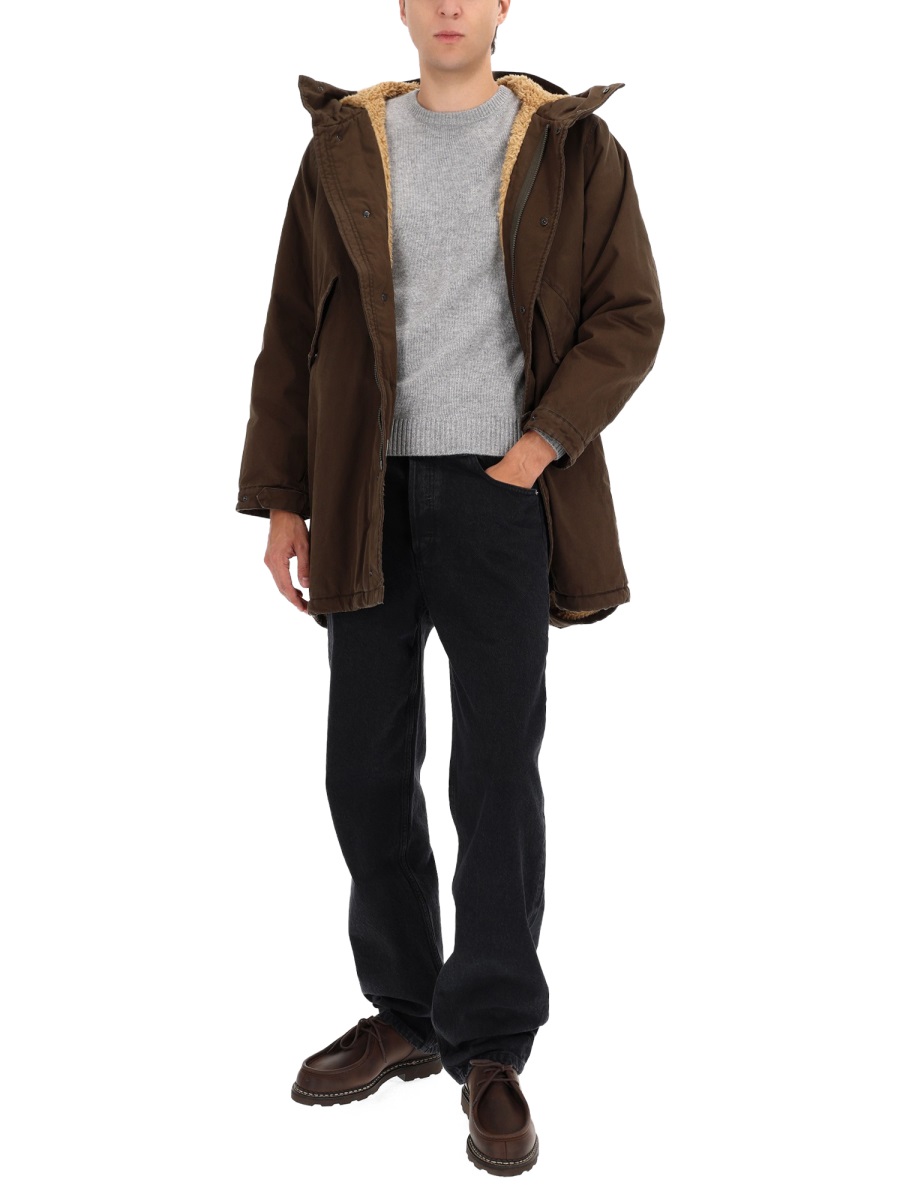 Aspesi Hooded Contrasting Interior Parka Zwart