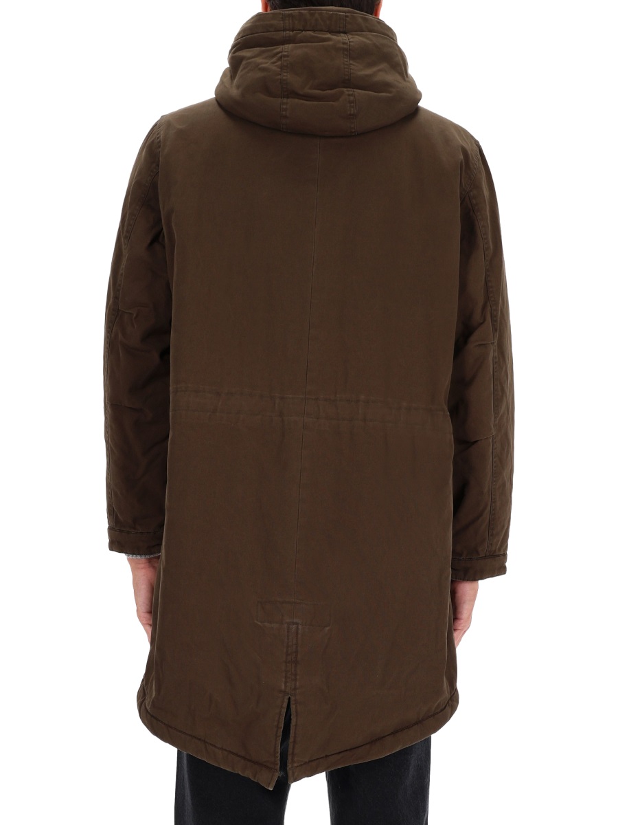 Aspesi Hooded Contrasting Interior Parka Zwart