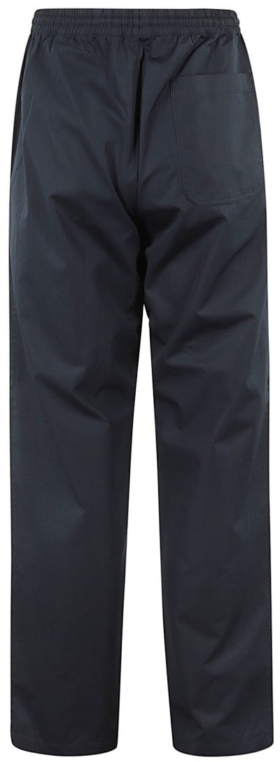 Aspesi Navy Blue Straight Fit Cotton Poplin Pants Blauw