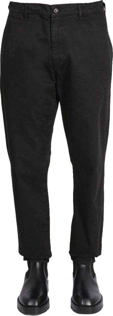 Aspesi Straight-Leg Chinos With Zipper Zwart