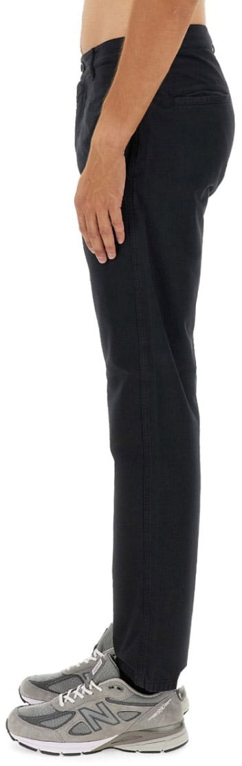 Aspesi Regular Fit Black Cotton Chino Pants Zwart