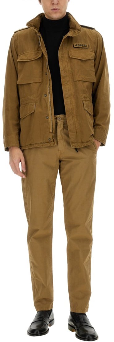 Aspesi Relaxed-Fit Brown Chino Pants With Subtle Sheen Bruin