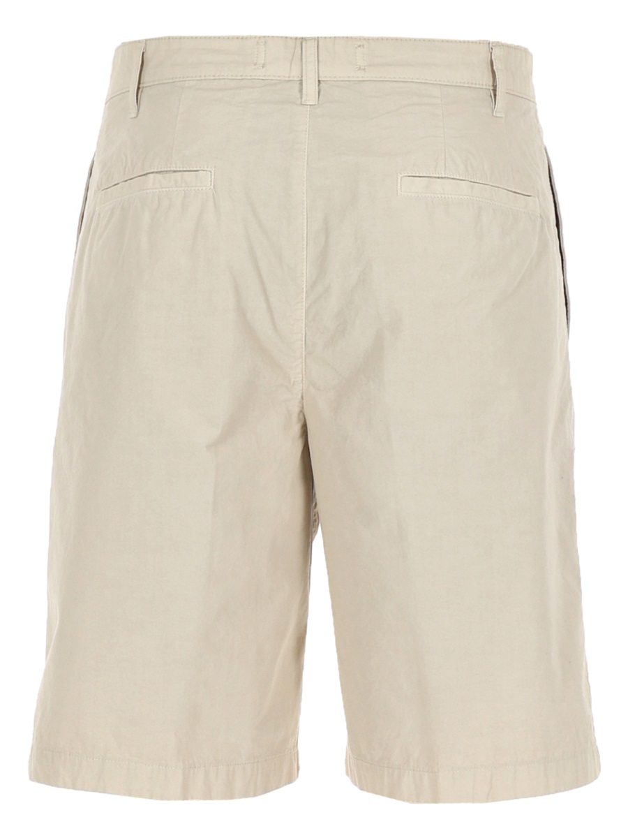 Aspesi Classic Tailored Cotton Front Pleats Shorts Grijs