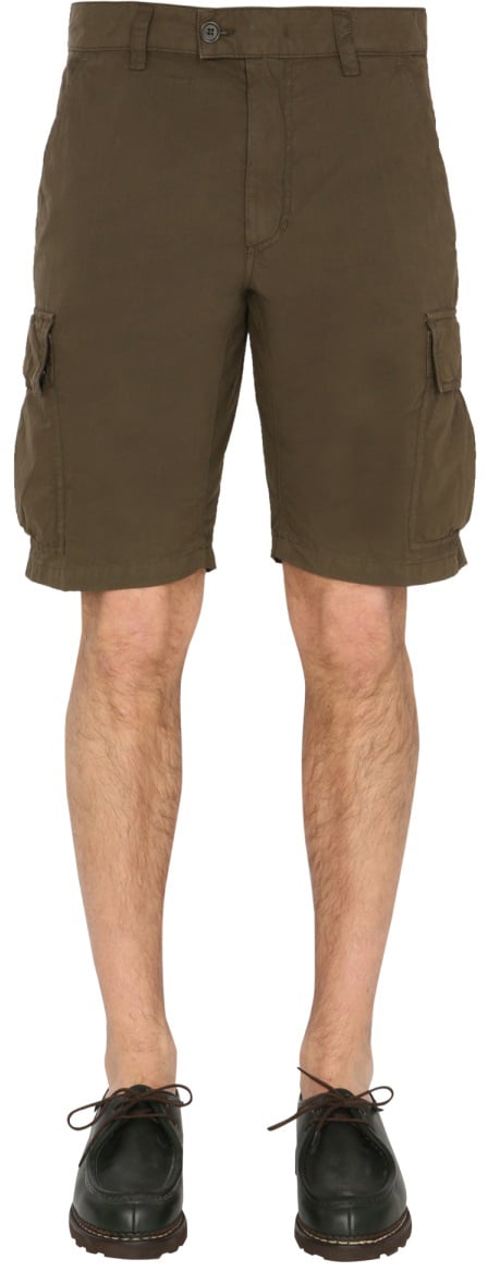 Aspesi Brown Cargo Shorts With Flap Pockets Grijs
