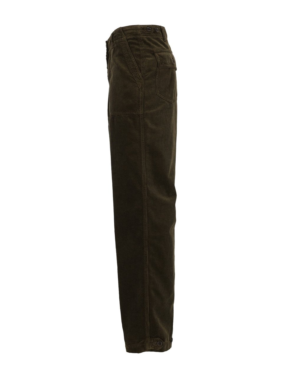 Aspesi Straight Leg Corduroy Straight-Leg Pants Zwart