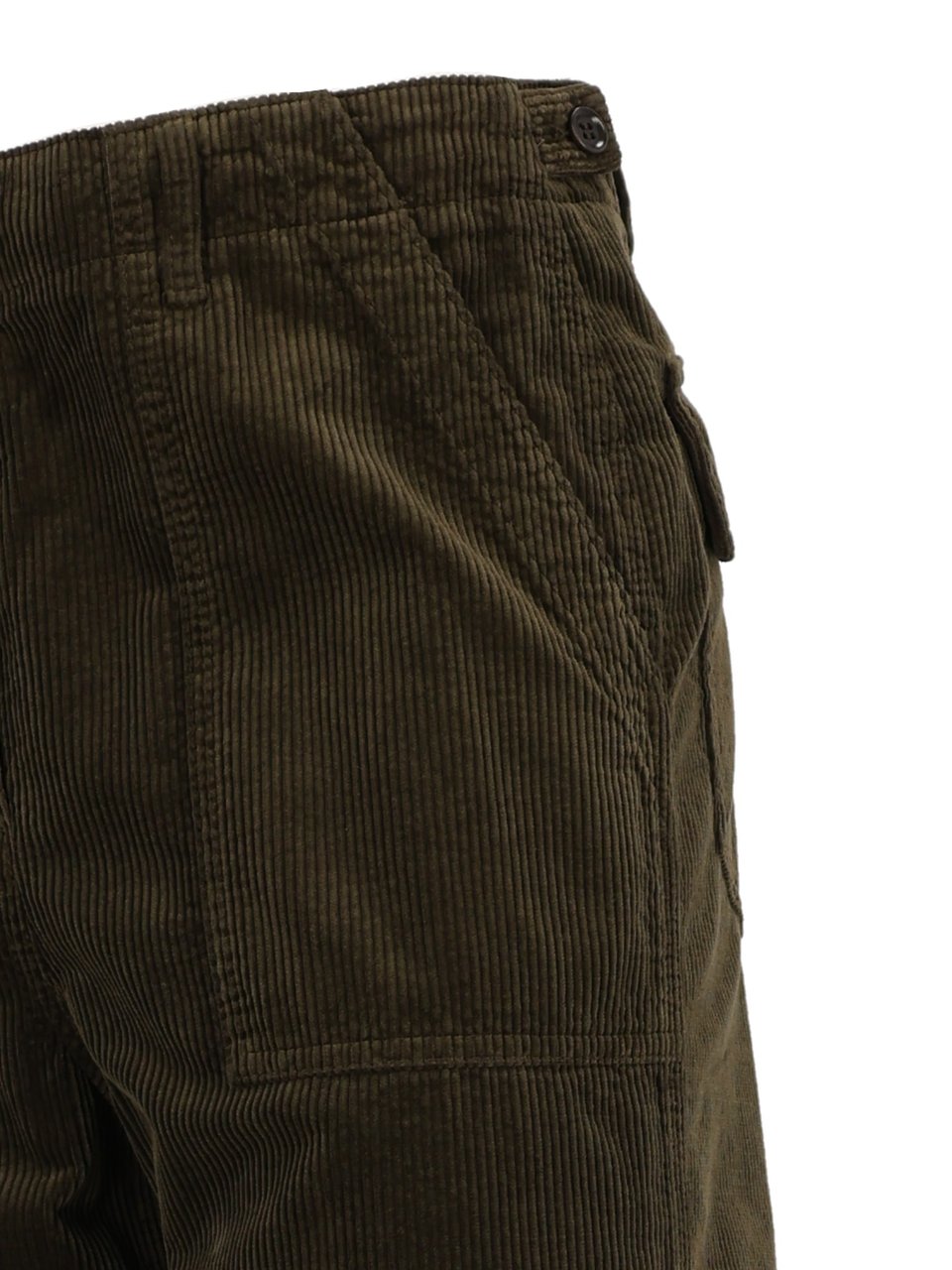 Aspesi Straight Leg Corduroy Straight-Leg Pants Zwart