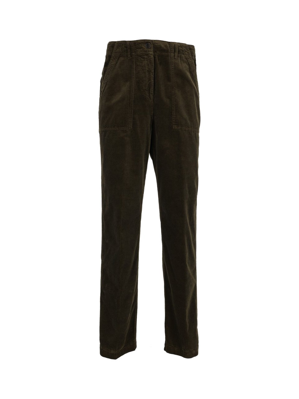 Aspesi Straight Leg Corduroy Straight-Leg Pants Zwart